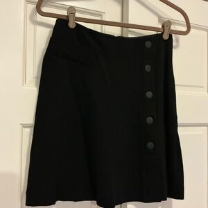 CAbi Black A-Line Skirt with Side Buttons